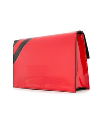 rote und schwarze Leder Clutch von Tomasini