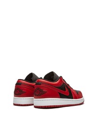 rote und schwarze Leder niedrige Sneakers von Jordan