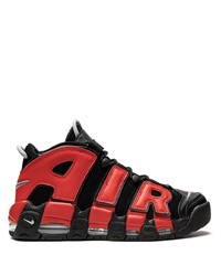 rote und schwarze Leder niedrige Sneakers von Nike