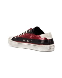 rote und schwarze niedrige Sneakers von Saint Laurent