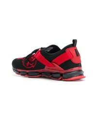rote und schwarze niedrige Sneakers von Plein Sport