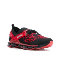rote und schwarze niedrige Sneakers von Plein Sport