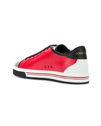 rote und schwarze niedrige Sneakers von Dolce & Gabbana