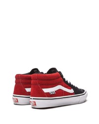 rote und schwarze Segeltuch niedrige Sneakers von Vans