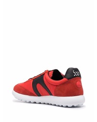 rote und schwarze Segeltuch niedrige Sneakers von Camper