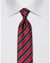 rote und schwarze vertikal gestreifte Krawatte von Vincenzo Boretti