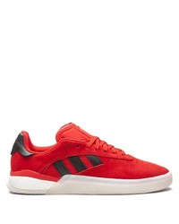 rote und schwarze Wildleder niedrige Sneakers von adidas