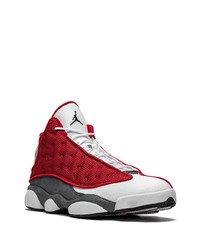 rote und weiße hohe Sneakers aus Leder von Jordan
