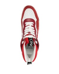rote und weiße hohe Sneakers aus Leder von Moncler