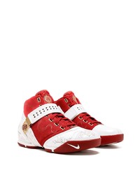 rote und weiße hohe Sneakers aus Leder von Nike