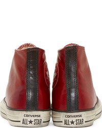 rote und weiße hohe Sneakers von John Varvatos