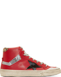 rote und weiße hohe Sneakers von Golden Goose Deluxe Brand