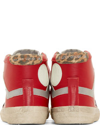 rote und weiße hohe Sneakers von Golden Goose Deluxe Brand