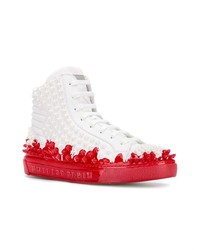 rote und weiße hohe Sneakers von Philipp Plein