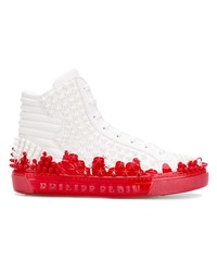 rote und weiße hohe Sneakers von Philipp Plein