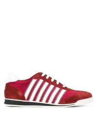 rote und weiße Segeltuch niedrige Sneakers von DSQUARED2