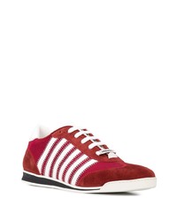 rote und weiße Segeltuch niedrige Sneakers von DSQUARED2