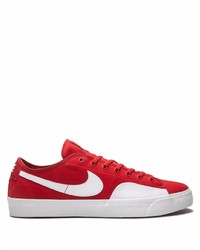 rote und weiße Segeltuch niedrige Sneakers von Nike