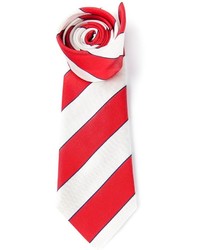 rote und weiße vertikal gestreifte Krawatte von Paul Smith
