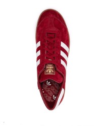 rote und weiße Wildleder niedrige Sneakers von adidas