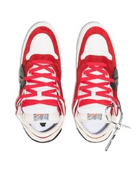 rote und weiße Wildleder niedrige Sneakers von Off-White