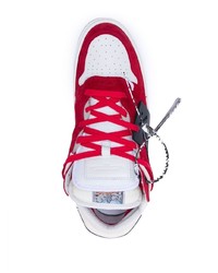 rote und weiße Wildleder niedrige Sneakers von Off-White
