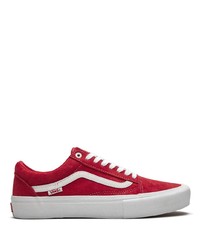 rote und weiße Wildleder niedrige Sneakers von Vans
