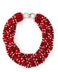 rote verziert mit Perlen Halskette