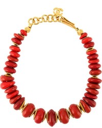 rote Perlen Halskette von Chanel