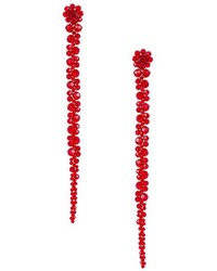 rote Perlen Ohrringe mit Blumenmuster