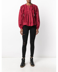 rote verzierte Bluse von Isabel Marant