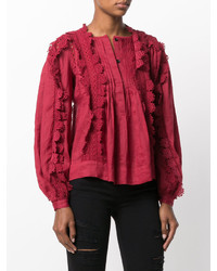 rote verzierte Bluse von Isabel Marant