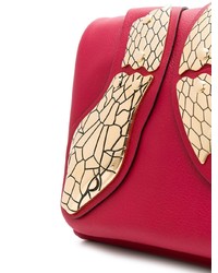 rote verzierte Leder Clutch von RED Valentino