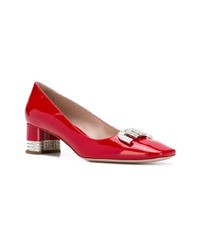 rote verzierte Leder Pumps von Miu Miu