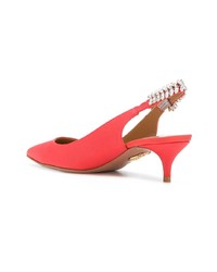 rote verzierte Leder Pumps von Aquazzura