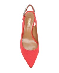 rote verzierte Leder Pumps von Aquazzura