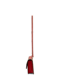 rote verzierte Leder Umhängetasche von Valentino