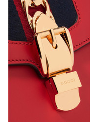rote verzierte Leder Umhängetasche von Gucci