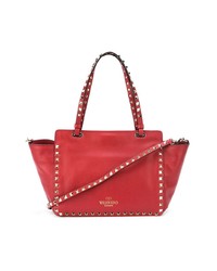 rote verzierte Shopper Tasche aus Leder von Valentino