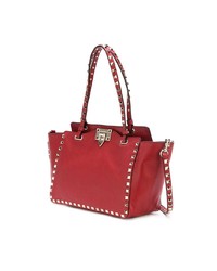 rote verzierte Shopper Tasche aus Leder von Valentino