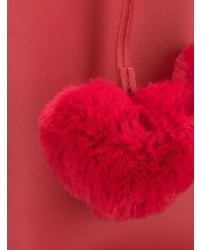 rote verzierte Shopper Tasche aus Leder von Love Moschino