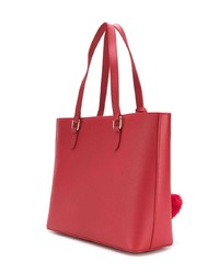 rote verzierte Shopper Tasche aus Leder von Love Moschino