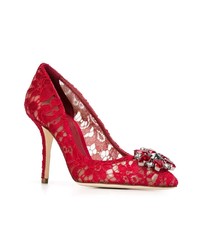 rote verzierte Spitze Pumps von Dolce & Gabbana