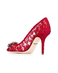 rote verzierte Spitze Pumps von Dolce & Gabbana