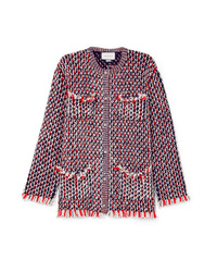 rote verzierte Tweed-Jacke von Gucci