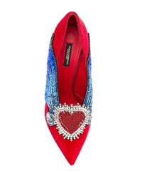 rote verzierte Wildleder Pumps von Dolce & Gabbana