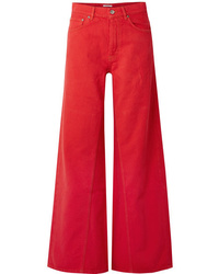 rote weite Hose aus Jeans