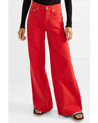 rote weite Hose aus Jeans von Ganni