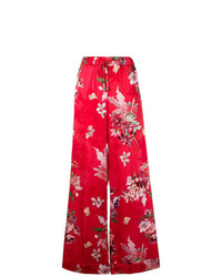 rote weite Hose mit Blumenmuster von Twin-Set