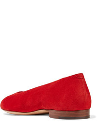 rote Wildleder Ballerinas von Mansur Gavriel